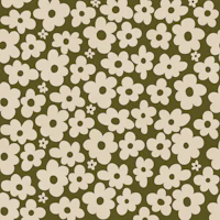 Retro Daisy Blooms Olive tapeet