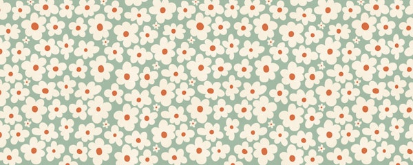 Retro Daisy Meadow Sage