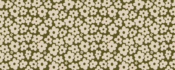 Retro Daisy Bloom Olive