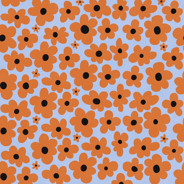 Retro Orange Flower Field