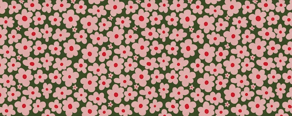 Retro Pink Daisy Scatter