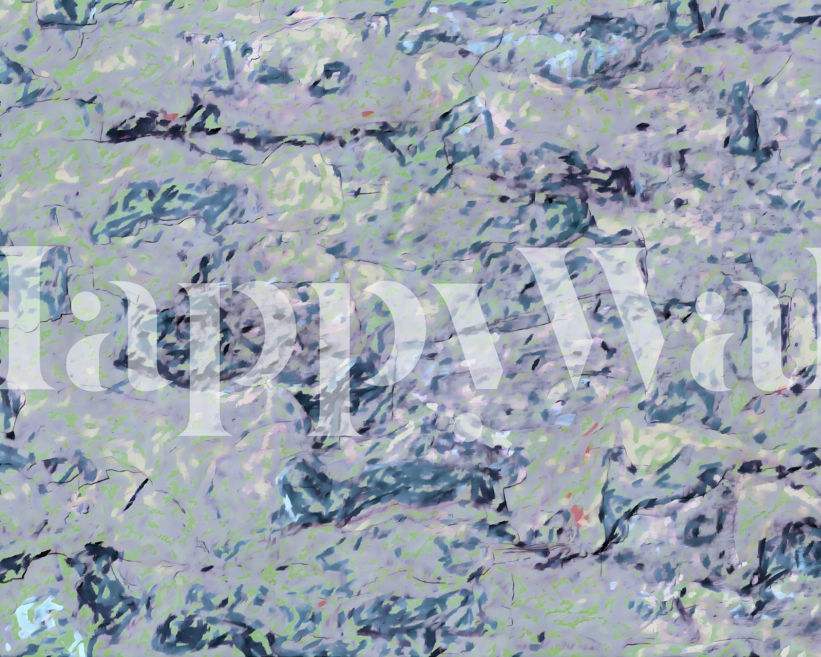 Abstract stone wallpaper in a soft blue grey room