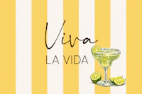 Yellow White Stripes Margarita Cocktail tapet