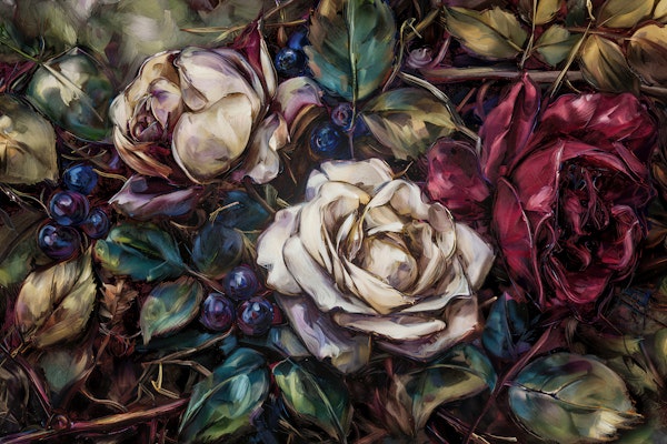 Expressive Dark Romantic Rose Bouquet