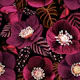 Midnight Dark Pink Flowers Pattern