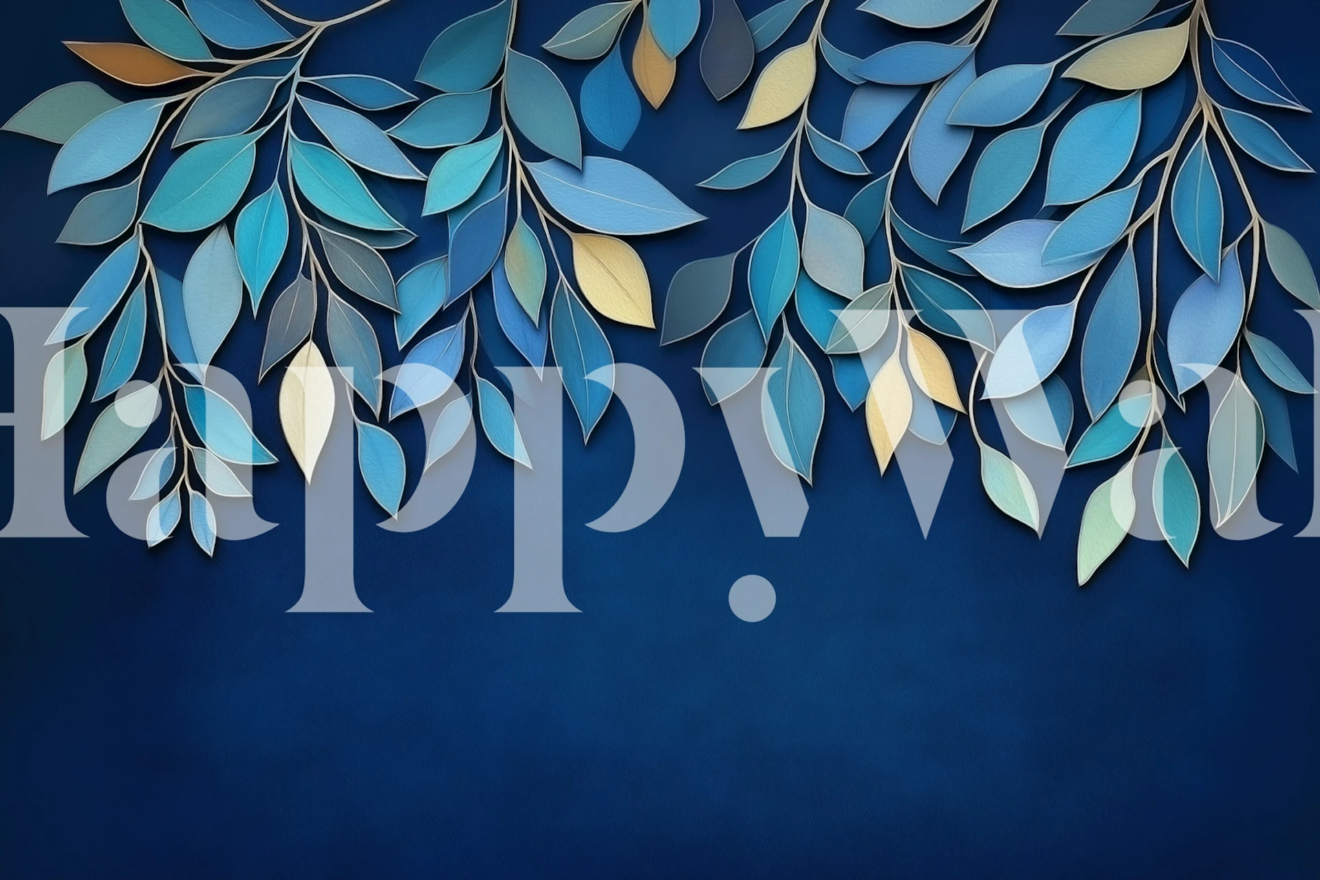 Blue Textured Leaf Canopy tapete