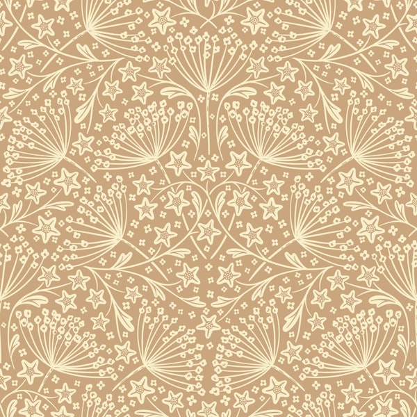 star flower damask beige