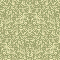 star flower damask sage green wallpaper