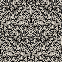 star flower damask dark grey wallpaper