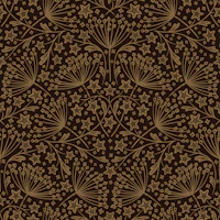 star flower damask dark brown wallpaper