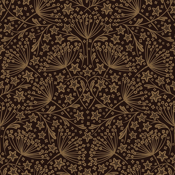 star flower damask dark brown