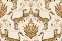 Art Deco Leopard Gold Ivory wallpaper