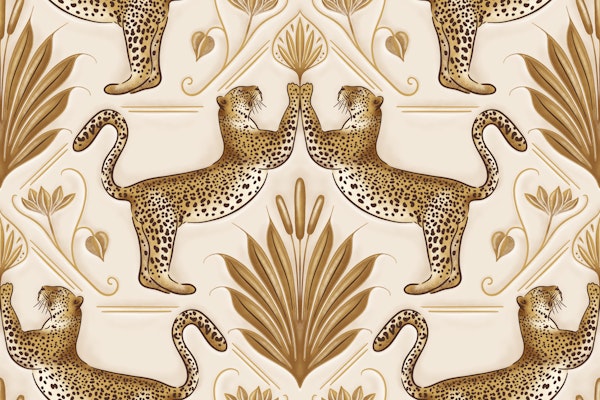 Art Deco Leopard Gold Ivory