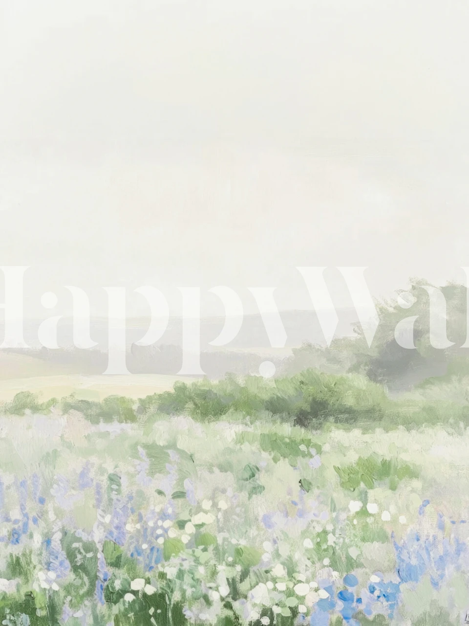Wildflower meadow wallpaper in a soft room