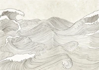 Japandi Neutral Waves tapet