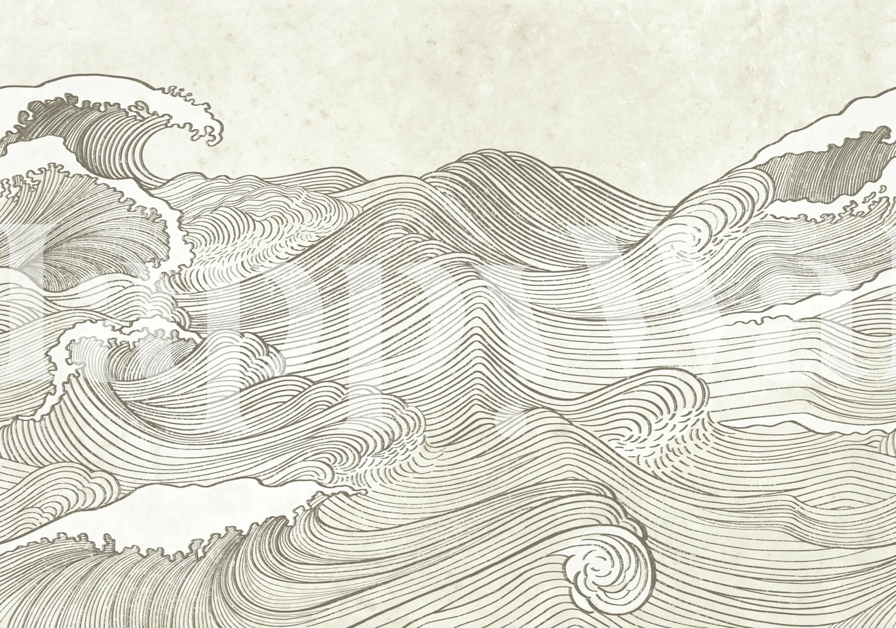 Japandi Neutral Waves tapet