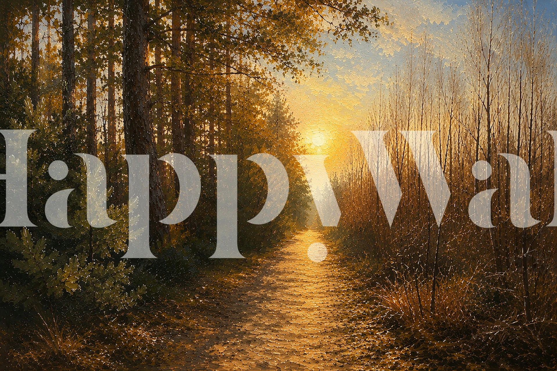 Golden Forest Path Sunrise wallpaper
