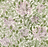 Honeysuckle in Lilac Pinks - Arts & Crafts wallpaper