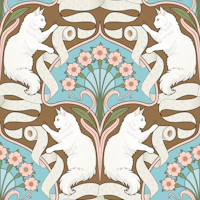 Maine Coon Cat Toilet Paper ArtNouveau Toffee wallpaper