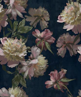 Fine Art Peonies - Royal Navy wallpaper
