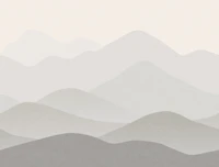 Zen Misty Layered Mountains - Japandi Grey wallpaper