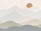 Hazy Mountain Landscape Sunset - Neutral Zen