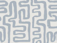 Coastal Dusty Blue Squiggle Maze Brushstrokes wallpaper