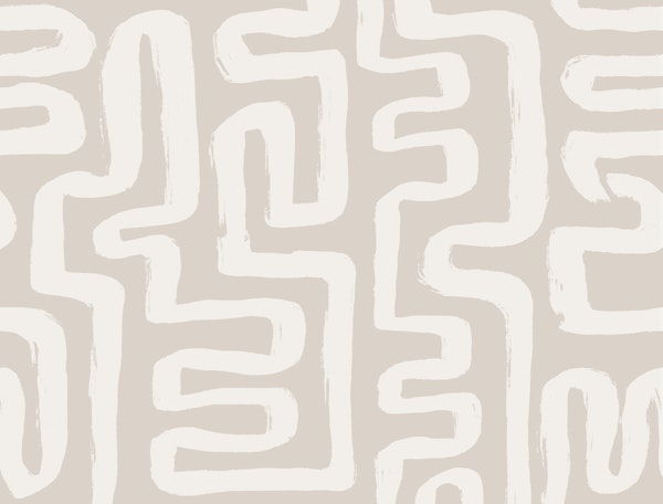 Neutral Organic Maze Squiggly Brushstrokes