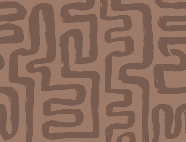 Abstract Cactus Brushstrokes in Desert Brown