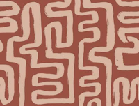 Southwestern Modern Abstract Maze Terracotta wallpaper