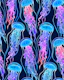 Luminescent Rainbow Jellyfish on Blue Small