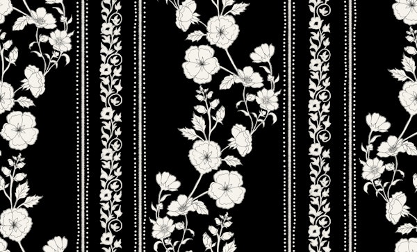 Audrey Scrolling Vine Floral Black