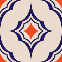 Bold Navy Burnt Orange Quatrefoil Star tapet