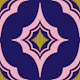 Scalloped Arabesque Center Star on Deep Blue