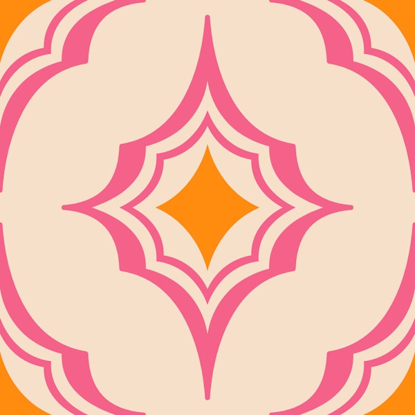 Simple Pink Orange Moroccan Tile