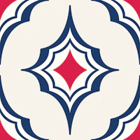 Graphic Navy Red Moroccan Medallion tapet