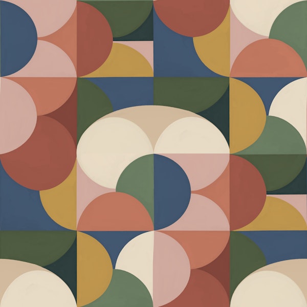 Modern Bauhaus Circles Grid