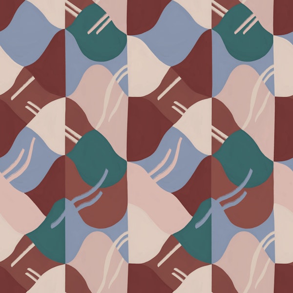 Retro Wavy Geometric Tiles