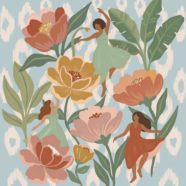 Boho Floral Women Dancing