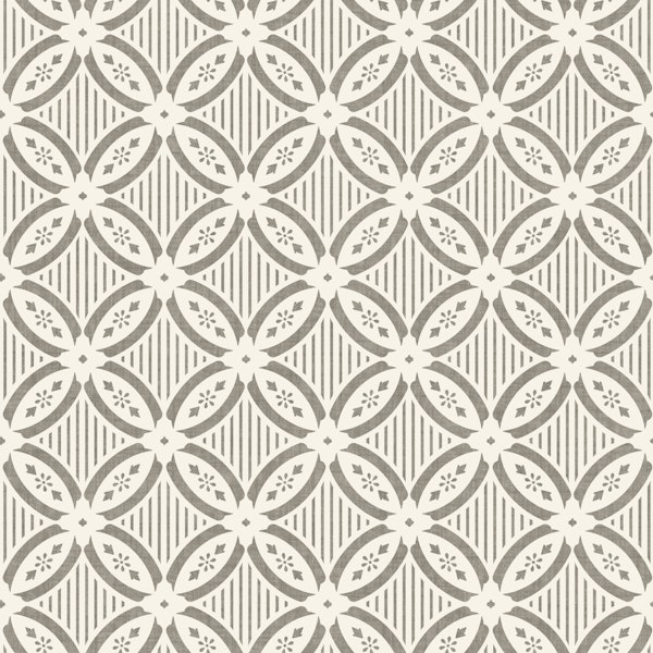 Geometric Lattice Stripes - Gray & White