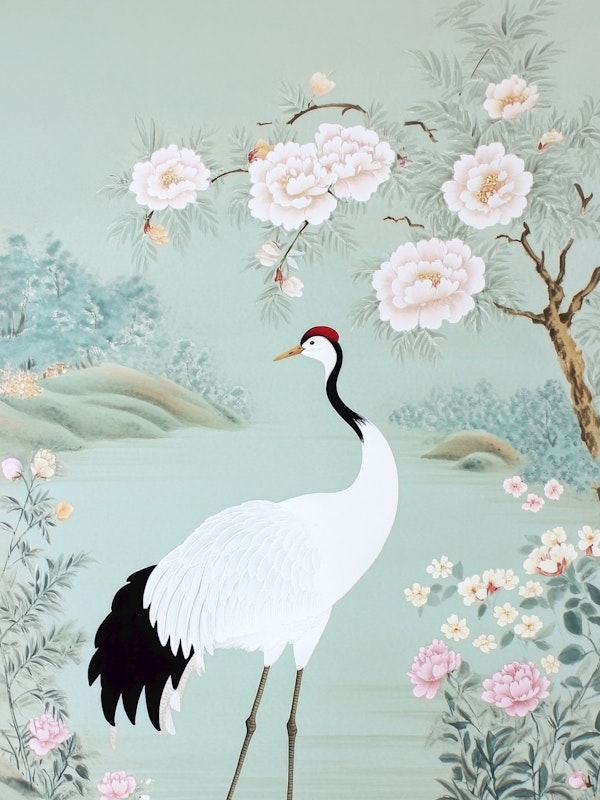 Crane and Peony Garden