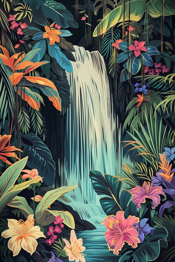 Lush Botanical Waterfall
