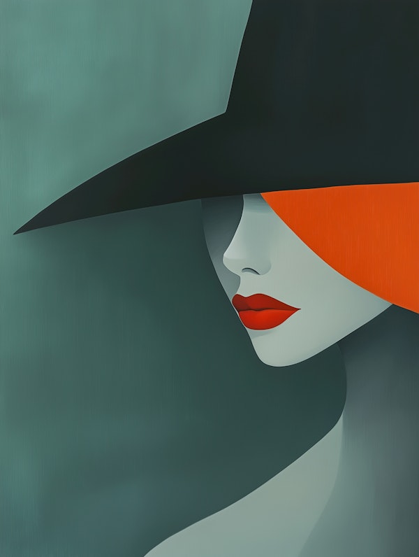 Minimalist Lady in Shadow Hat