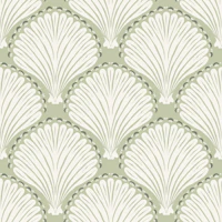 Ogee Seashell Mint Sage green tapet