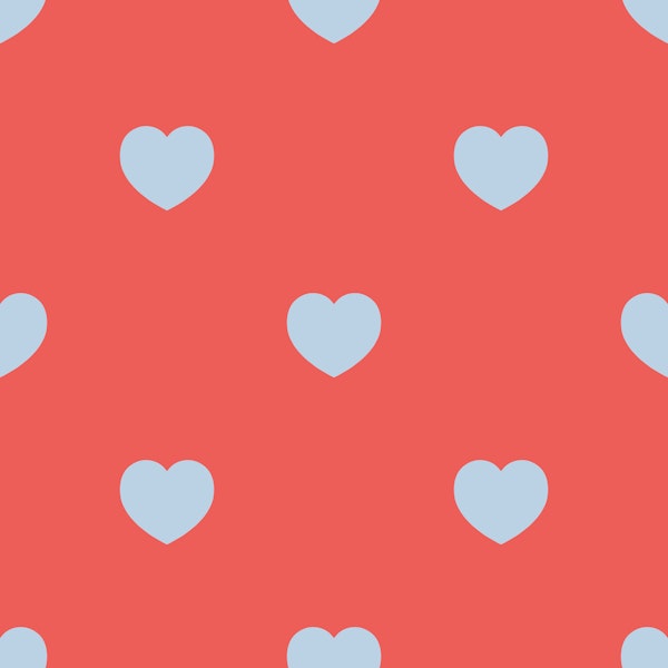 Modern Nursery Hearts - Red Blue