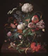 Fine Art Flowers in a Vase - Old World Antique