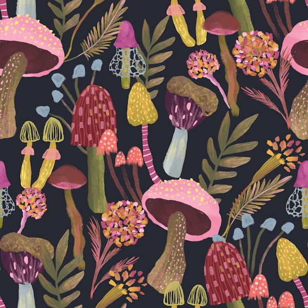 Midnight Mushroom Garden