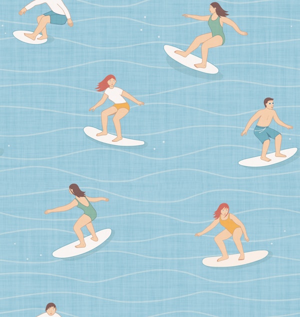 Retro surfing days light blue