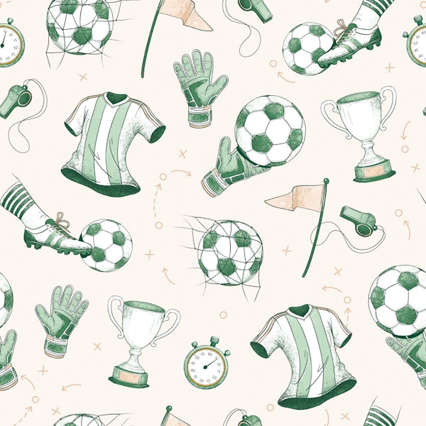 Match Day - soccer green beige