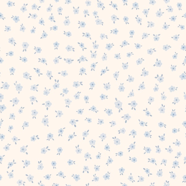 Vintage Blue Flower Dots